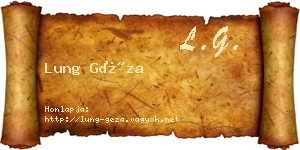 Lung Géza névjegykártya