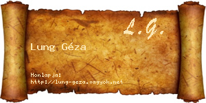Lung Géza névjegykártya